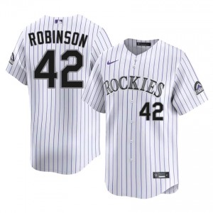 Colorado Rockies Jackie Robinson #42 White Men Baseball Jersey | 2026 Season Limited 23l1j587