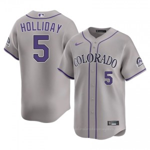 Gray Matt Holliday #5 COL Rockies Baseball Embroidery Jersey | Limited Men Fit i45R5015