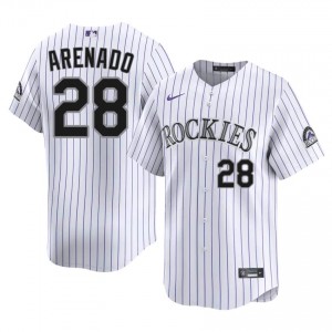 COL Rockies Nolan Arenado #28 White Men Baseball Jersey | 2026 Season Genuine 40162v57