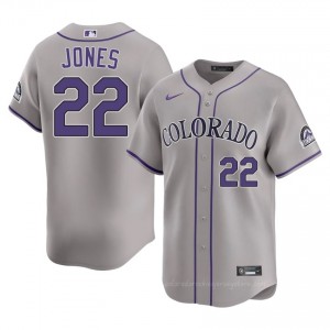 Nolan Jones #22 Colorado Baseball Jersey | Officially Licensed Men Gray Embroidery Edition q8W07792