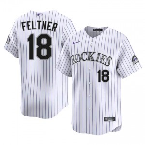 COL Rockies Ryan Feltner #18 White Men Baseball Jersey | 2026 Season Limited 4C874758