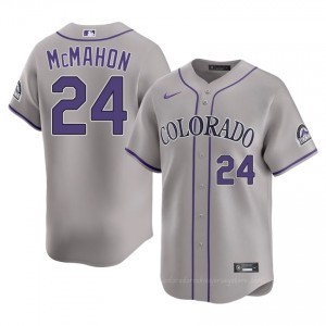 Ryan McMahon #24 Rockies Baseball Jersey | Official Men Gray Embroidery Edition 465v6F67