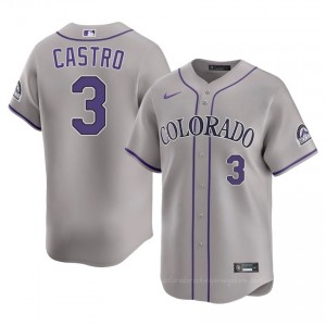 Willi Castro #3 Colorado Baseball Jersey | MLB Men Gray Embroidery Edition 852gt764