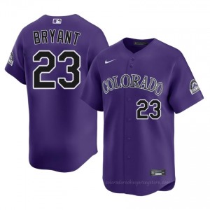 Purple Kris Bryant #23 COL Rockies Baseball Sewn Jersey | Official Men Fit B0ygxp19