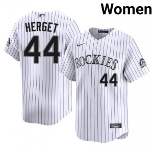 Colorado Rockies Jimmy Herget #44 White Women Baseball Jersey | 2026 Season Genuine nSYI8n22