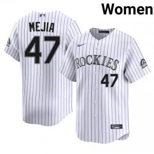 Rockies Juan Mejia #47 White Women Baseball Jersey | 2026 Season Game-Day bgR35F50