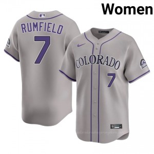 TJ Rumfield #7 Rockies Baseball Jersey | Exclusive Women Gray Stitched Edition 0D2f4135