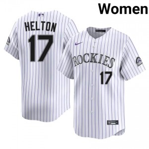 COL Rockies Todd Helton #17 White Women Baseball Jersey | 2026 Season Premium D6VAq689