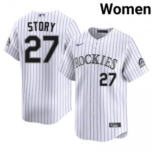 COL Trevor Story #27 White Women Baseball Jersey | 2026 Season Professional l42s2P96