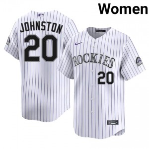 COL Troy Johnston #20 White Women Baseball Jersey | 2026 Season Genuine 31nu0148