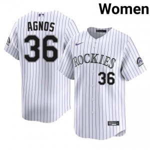 Colorado Rockies Zach Agnos #36 White Women Baseball Jersey | 2026 Season Official 3E80UN26