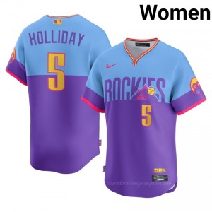 COL Matt Holliday #5 Purple/Blue Women City Connect Baseball Jersey | 2026 Season Pro-Grade Q4bO7024