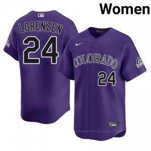 Purple Michael Lorenzen #24 Colorado Rockies Baseball Embroidery Jersey | Official Women Fit hYl27t44