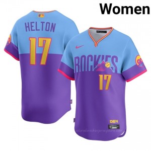 #17 Todd Helton Durable Women City Connect Baseball Jersey | COL Purple/Blue Fan Gear aJw43F84