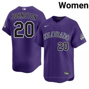 Purple Troy Johnston #20 Colorado Rockies Baseball Embroidery Jersey | Professional Women Fit UQ3BrU59
