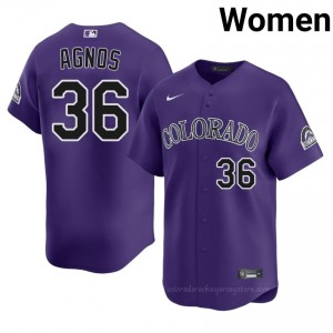 Purple Zach Agnos #36 Rockies Baseball Embroidery Jersey | Game Women Fit x1618E15