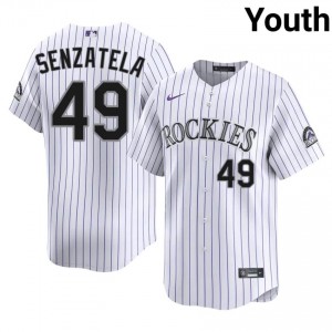 COL Rockies Antonio Senzatela #49 White Youth Baseball Jersey | 2026 Season Professional 4eR78y63