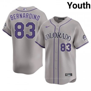 Brennan Bernardino #83 Colorado Rockies Baseball Jersey | Limited Youth Gray Sewn Edition 6iSn7164