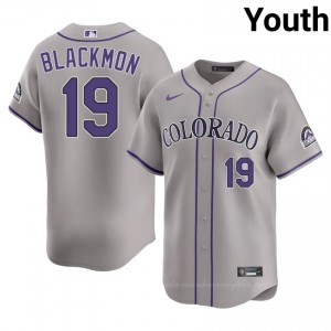 Charlie Blackmon #19 Rockies Baseball Jersey | Game-Day Youth Gray Sewn Edition 4MFU6077