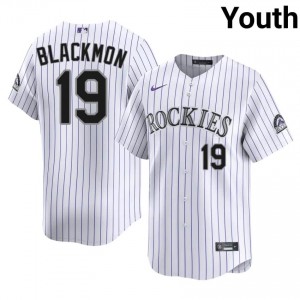 COL Rockies Charlie Blackmon #19 White Youth Baseball Jersey | 2026 Season Officially Licensed 12X5tF11