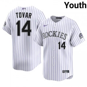Colorado Ezequiel Tovar #14 White Youth Baseball Jersey | 2026 Season Exclusive Fw1g3T35