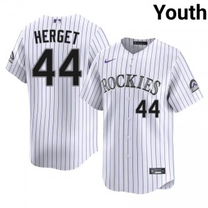 COL Jimmy Herget #44 White Youth Baseball Jersey | 2026 Season Iconic 33bIfn81