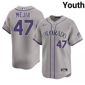 Juan Mejia #47 COL Baseball Jersey | Authentic Youth Gray Sewn Edition OT0f1310