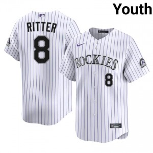 #8 Ryan Ritter MLB Youth Baseball Jersey | Colorado White Fan Gear 0E08HT45