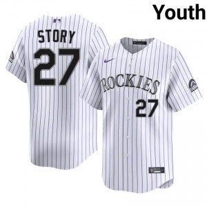 Colorado Trevor Story #27 White Youth Baseball Jersey | 2026 Season Authentic y75iQh30