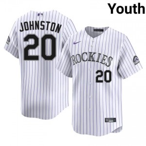 Colorado Troy Johnston #20 White Youth Baseball Jersey | 2026 Season Iconic f67F6625
