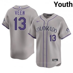 Zac Veen #13 Colorado Rockies Baseball Jersey | Game Youth Gray Sewn Edition Qb44S586