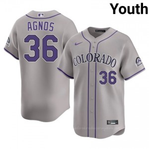 Zach Agnos #36 Colorado Baseball Jersey | Gameday Youth Gray Sewn Edition O6siJ470