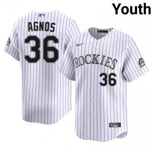 COL Zach Agnos #36 White Youth Baseball Jersey | 2026 Season Exclusive wRav1j67