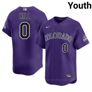 Purple Jaden Hill #0 COL Rockies Baseball Stitched Jersey | Genuine Youth Fit PB17yr65