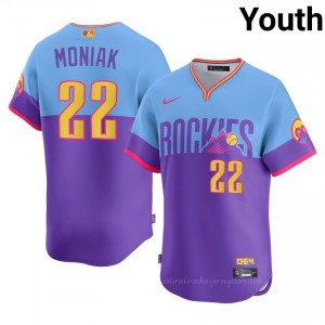 #22 Mickey Moniak Pro-Grade Youth City Connect Baseball Jersey | COL Purple/Blue Fan Gear 1FMFL235