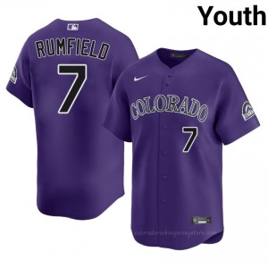 Purple TJ Rumfield #7 COL Rockies Baseball Stitched Jersey | Professional Youth Fit SYo31O19
