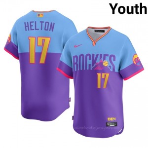 #17 Todd Helton Officially Licensed Youth City Connect Baseball Jersey | Colorado Purple/Blue Fan Gear 8u4RB262