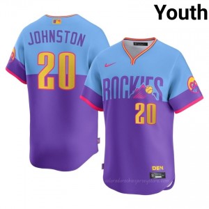 #20 Troy Johnston Limited Youth City Connect Baseball Jersey | Colorado Rockies Purple/Blue Fan Gear 5q6qVV90